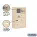 Salsbury Cell Phone Storage Locker - with Front Access Panel - 4 Door High Unit (5 Inch Deep Compartments) - 6 A Doors (5 usable) and 1 B Door - Sandstone - Surface Mounted - Master Keyed Locks